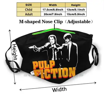 Pulp Fiction Print Genanvendelige Maske Pm2.5 Filter Ansigtsmaske Kids Mia Wallace Pinup Tarantino Pulp Fiction Samuel L Jackson Quentin