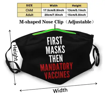 Første Masker, Så Er Obligatoriske Vacciner Tilpassede Design For Voksne Børn Anti Dust Filter Diy Print Vaskbar Ansigtsmaske Får 1984