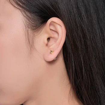Sinya Naturlige Runde perler 18k guld stud øreringe til kvinder, piger Konisk design, skrue, stramme for DIY bære fine smykker Hot salg