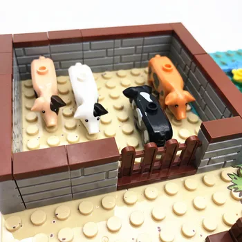 Nye Skaberen Gård Blokke Legetøj til Børn Moc Svineopdræt Kylling Coop Bygning Mursten Dyr, der er over 3 År Dreng Pige Pædagogiske Gave