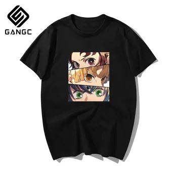 Hip Hop Top Tees Kimetsu Ingen Yaiba Japansk Anime-T-Shirt Mænd Mode Demon Slayer Sjove Tegneserie T-shirt Demon Skylden Tshirt