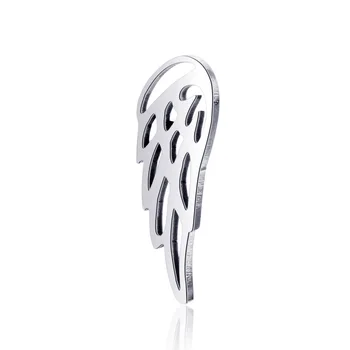 10stk Engros Angel Wing Charms Runde Mode Rigtige Rustfrit Stål Fløj Vedhæng Uden Kæde For DIY Smykker at Gøre