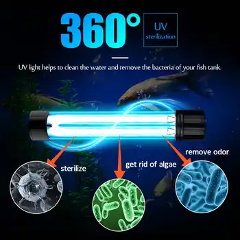 30W 20W 40W Dobbelt Rør Bakteriedræbende UV-Lampe Dykning Type Ultraviolet Akvarium Sterilisering Lampe Alger Remova Timer Controller