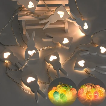 1 sæt god Påske LED String Lys Sød Kanin-Æg Form, LED Lys Ornament Påske Børn Gave Home Party DIY Hængende Dekorationer