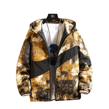 Mænds pels jakke 2020 efteråret og vinteren sort hvid grå gul blå camouflage hooded cotton coat høj kvalitet mænds tøj