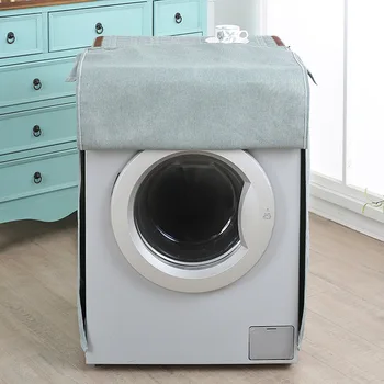 Hør Flæsekanter Style Dust Cover På Vaskemaskine Tromle type vaskemaskine Sunscree Dække Vaskbart overtræk Indretning