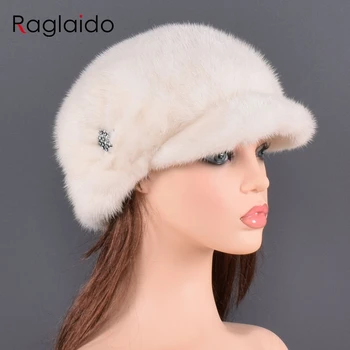 Mode mink pels hætte til Kvinder Ægte, naturlig Helhed pels hat Top tilbehør Varmt I den russiske Vinter pels Hatte til dame