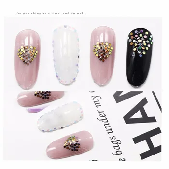 10 Nye Nail Art Rhinsten Skinner for Negle Akryl Tips Dekoration Manicure Hjul Tips Crystal Decoratiopn Manicure Sæt Værktøjer