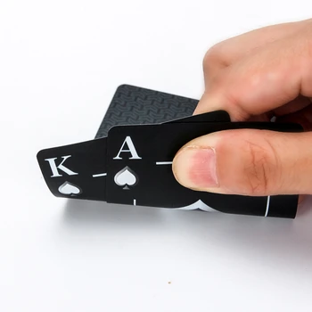 Julegave Kort Sort Elf Poker Spillekort, Papir/Metal Boks til Valg, Premium Sort Plast Vandtæt Poker Kort