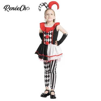 Reneecho Halloween Kostume Til Børn Barn Kostume Honning Jester Klovn Piger Killer Clown Cosplay