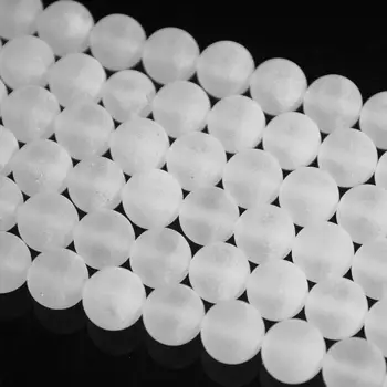 Naturlig Rund Krystal Mat-Kvarts hvid Ædelsten Løse Perler 4 6 7 8 10 12 mm For DIY Halskæde Armbånd Smykker at Gøre