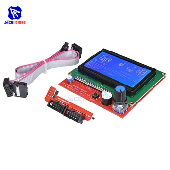 Diymore 12864 LCD-Grafisk Smart Display Controller Board med Adapter Kabel til 3D Printer Ramper 1.4 RepRap Mendel Prusa Arduino