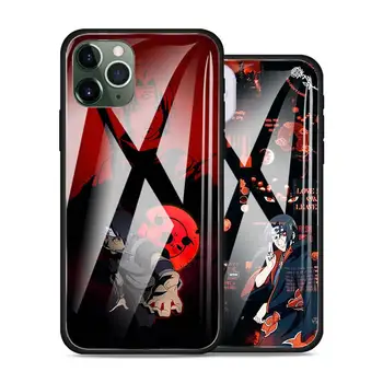 Hærdet Glas Phone Case For iPhone 12 Mini-11 Pro X XS Antal XR SE 2020 7 8 6 6S Plus Dækning Coque Fundas Naruto Itachi Uchiha