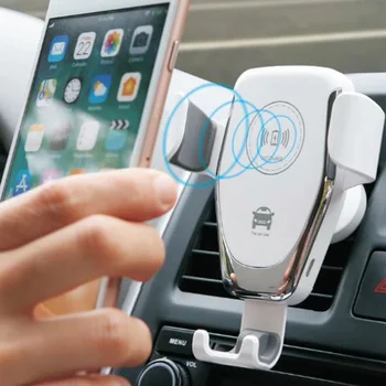 USB Real Hurtigt Qi Trådløse Oplader til iPhone, Samsung Opladning 360 Graders Roterbar Bil Air Outlet Holder Mobiltelefon Opladere