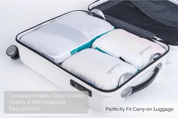 Ny Ble Taske Indvendig Beholder Rejser Pakning Arrangørerne 3stk Kompression Emballage Terninger for Carryon Bagage Baby Care Udendørs