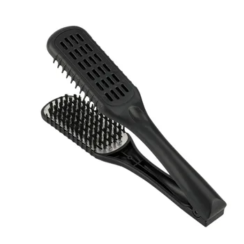 Keramiske Glatning Kam Dobbeltsidet Hair Brush Klemme Frisør Naturlige Fibre Børste Hår Kam Hairstylig Værktøj