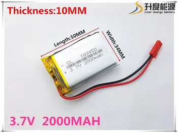 Polymer batteri 2000 mah 3,7 V 103450 smart home MP3-højttalere Li-ion batteri til dvr,GPS,mp3,mp4,mobiltelefon,højttaler