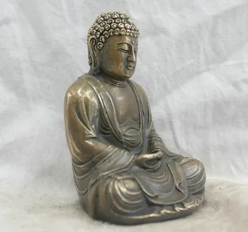 Kinesisk Folkemusik Kultur Håndlavet Messing Bronze Statue Sakyamuni Buddha Skulptur