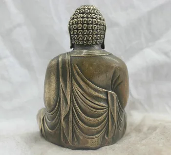 Kinesisk Folkemusik Kultur Håndlavet Messing Bronze Statue Sakyamuni Buddha Skulptur