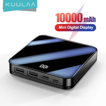 KUULAA Power Bank 10000mAh Bærbare Opladning Powerbank Telefonen Ekstern Batteri Oplader Spejl Poverbank 10000 mAh for Xiaomi Mi