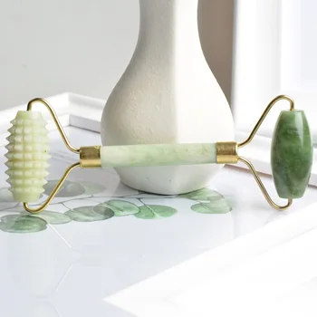 Naturlige Jade Gua Sha Skraber Løfte Opstrammende Skrabning Roller Værktøj Til Ansigt Massage Skønhed Huden Pleje Facial Skrot Guasha Massageapparat