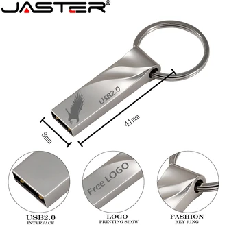 JASTER USB 2,0 flash-drev U disk nøgle memory stick 128GB Pendrive 64GB 8GB 16GB 4GB-32GB USB-stick Mini skræddersyet Brugerdefinerede logo