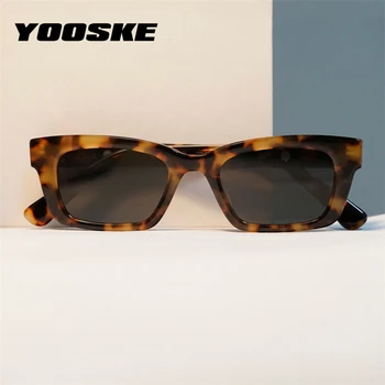 YOOSKE Lille Rektangel Solbriller Kvinder Retro Smalle Vintage solbriller Mænd Brand Designer Nuancer Hip-Hop-Brillerne UV400