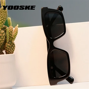 YOOSKE Lille Rektangel Solbriller Kvinder Retro Smalle Vintage solbriller Mænd Brand Designer Nuancer Hip-Hop-Brillerne UV400