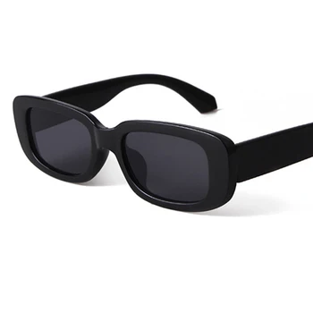 Vintage Black Smalle Rektangel Solbriller 2020 Luksus Brand Designer Lille Retro Square Solbriller Kvinder Mænd Oculos Gafas