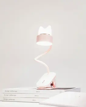 Læsning LED Bed bordklemmen Kat Nat-Lys 2-i-1 til sengens Hovedgærde Bog Klemme Lys, 360 ° Fleksibel Svanehals, Klip bordlampe