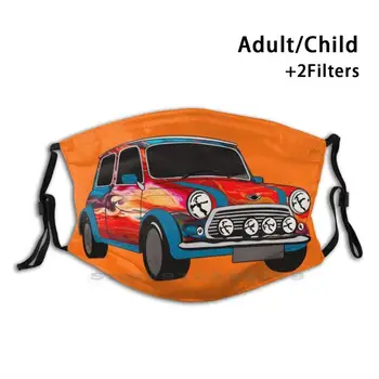 Mini Cooper Med Psykedeliske Abstrakte Karrosseri Print Genanvendelige Pm2.5 Filter DIY Munden Maske Børn Mini Cooper Bil Mini Cooper
