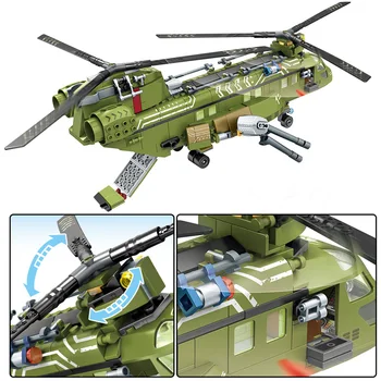 City Police WW2 Helikopter Transport, Fly, Lastbil byggesten for Militære Teknik Våben Bil Mursten Legetøj Til Drenge
