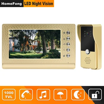 Homefong Kablede Video Dør Telefon for Home Video Intercom System 7 Tommer Skærm Night Vision Støtte Elektriske Låse Access Control