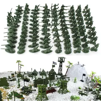 100pcs/masse Soldat Model Militære Sandbox Spil Plastik Legetøj Soldat i Hæren Mænd Tal 12 Udgør For Børns legetøj Dukker Gave 11523