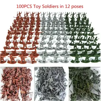 100pcs/masse Soldat Model Militære Sandbox Spil Plastik Legetøj Soldat i Hæren Mænd Tal 12 Udgør For Børns legetøj Dukker Gave
