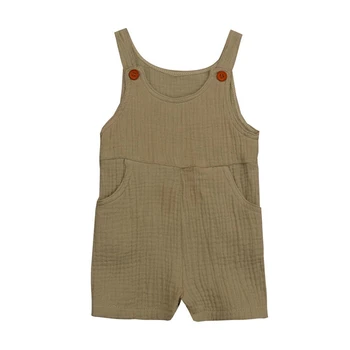 0-24M Sommeren Solid Rompers Nyfødte Spædbarn Baby Boy Tøj Bomuld Romper Buksedragt Bebe Børn Ropa Sleevless Casual Tøj