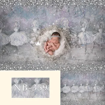 Fotografering Baggrunde Nyfødte Elegante Ballet Mousserende Fotografisk Baggrund Baby Shower Dekorationer Photocall Foto Studio