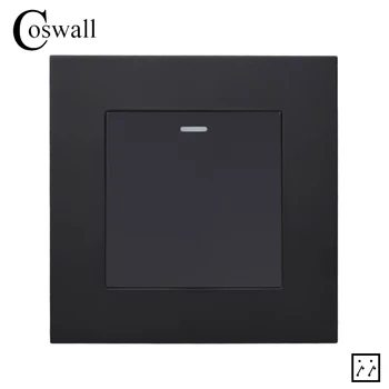 COSWALL Enkel Stil, PC Panel 1 Gang 3-Vejs Mellemliggende On / Off Lys Skifte Væggen Rocker Crossover kontakt AC-12-16A 250V 11555