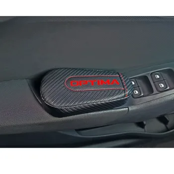 Bil Styling for Kia Optima 1pc Carbon Fiber Læder Ben Pude Knæ Pad Armlæn Pad Indvendige Bil Tilbehør