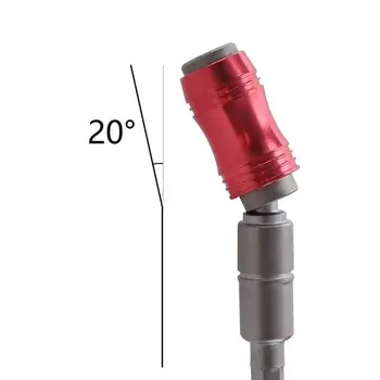 Magnetisk Skruetrækker Bit Holder Forbindelsen Stang Adapter Med Justerbar Retning 20° Vinkel for 1/4 Sekskantet Skaft med Skrue-Bit