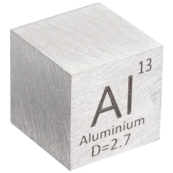 1stk 99.99% Høj Renhed Aluminium Legering Element Cube 10mm Metal Tæthed Terninger Udskårne Element Periodiske Tabel Terning