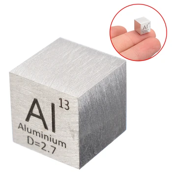 1stk 99.99% Høj Renhed Aluminium Legering Element Cube 10mm Metal Tæthed Terninger Udskårne Element Periodiske Tabel Terning