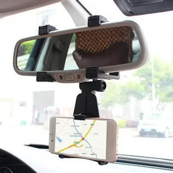 Justerbar Bil telefonholder Bil bakspejl Mount Phone Holder 360 Grader For IPhone 11 Samsung GPS Smartphone Stå
