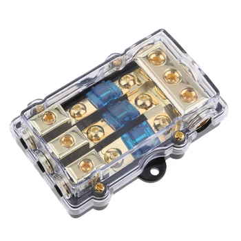 Power Distribution Block Accepterer 4/8 AWG Wire Gauge AGU Fuse Holder 60A(3i 1out) High Power in-line Sikringer