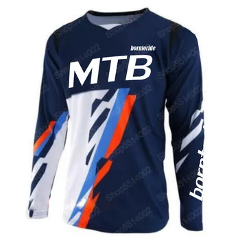 2019 Trøje Mænd ' s Mountain Bike Motocross Jersey med lange ærmer BMX DH MTB T-Shirt ned ad bakke Toppe, Sports racing Sort hvid