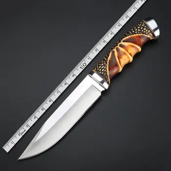Offentlig Kniv Vilde Jagt Fixed Blade Knife Høj Kvalitet Camping Kniv Overlevelse Bærbart Værktøj til Mænd med Skede