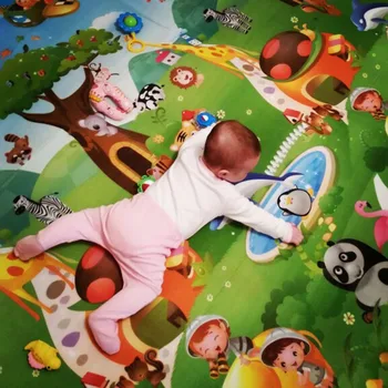 0,5 cm Dobbelt-Side Baby Kravler Spille Mat Dinosaur Puzzle Spil Fitnesscenter Bløde Gulvtæppe Eva Skum Børn Løber for børn KidsToys