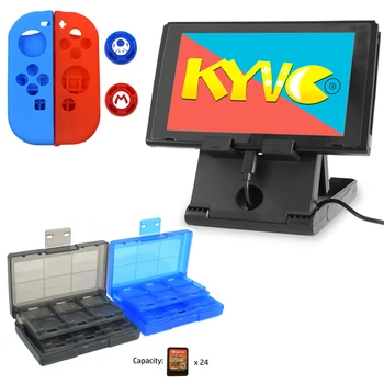 11 i 1 Tilbehør Nintend Skifte NS Regnskabsmæssige opbevaringspose Joystick Håndtag, Greb Oplader+ Silikone Case Caps til Nintendo Skifte