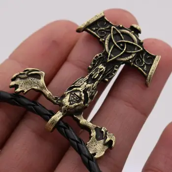 Nostalgi Thor Hammer Mjølner Halskæde Nordisk Viking Odin Valknut Trinity Symboler Amulet
