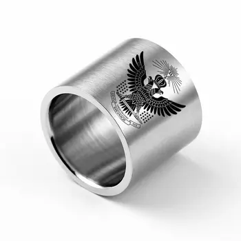 Høj Kvalitet Kedelig polske 18MM Titanium Ring for Mænd Sølv Frimurer eagles Ring Personlig Ring Tilpasse Ring Indgraveret Ring